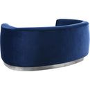  Manufacturer Color_Navy -- Julian 70.5" Navy Velvet Upholstered Loveseat IMAGE 3