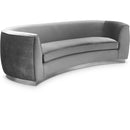  Manufacturer Color_Grey -- Julian 91.5" Grey Velvet Upholstered Sofa IMAGE 1