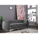  Manufacturer Color_Grey -- Julian 91.5" Grey Velvet Upholstered Sofa IMAGE 2