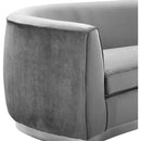  Manufacturer Color_Grey -- Julian 91.5" Grey Velvet Upholstered Sofa IMAGE 4