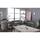  Manufacturer Color_Grey -- Julian 91.5" Grey Velvet Upholstered Sofa IMAGE 6