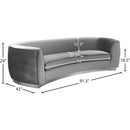  Manufacturer Color_Grey -- Julian 91.5" Grey Velvet Upholstered Sofa IMAGE 7