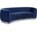  Manufacturer Color_Navy -- Julian 91.5" Navy Velvet Upholstered Sofa IMAGE 1