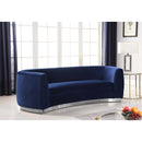  Manufacturer Color_Navy -- Julian 91.5" Navy Velvet Upholstered Sofa IMAGE 2