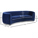  Manufacturer Color_Navy -- Julian 91.5" Navy Velvet Upholstered Sofa IMAGE 7