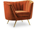  Manufacturer Color_Cognac -- Margo Cognac Velvet Upholstered Chair IMAGE 1