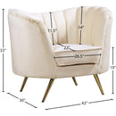 Meridian Margo Cream Velvet Chair IMAGE 6