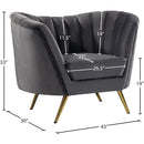 Meridian Margo Grey Velvet Chair IMAGE 6