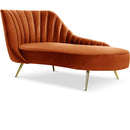  Manufacturer Color_Cognac -- Margo Cognac Velvet Upholstered Chaise Lounge IMAGE 1