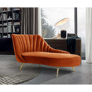  Manufacturer Color_Cognac -- Margo Cognac Velvet Upholstered Chaise Lounge IMAGE 2
