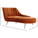  Manufacturer Color_Cognac -- Margo Cognac Velvet Upholstered Chaise Lounge IMAGE 4