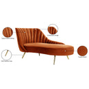 Manufacturer Color_Cognac -- Margo Cognac Velvet Upholstered Chaise Lounge IMAGE 5