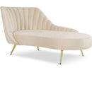  Manufacturer Color_Cream -- Margo Cream Velvet Upholstered Chaise Lounge IMAGE 1