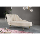  Manufacturer Color_Cream -- Margo Cream Velvet Upholstered Chaise Lounge IMAGE 2
