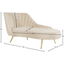 Meridian Margo Cream Velvet Chaise IMAGE 4