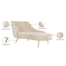  Manufacturer Color_Cream -- Margo Cream Velvet Upholstered Chaise Lounge IMAGE 5