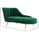  Manufacturer Color_Green -- Margo Green Velvet Upholstered Chaise Lounge IMAGE 4