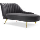  Manufacturer Color_Grey -- Margo Grey Velvet Upholstered Chaise Lounge IMAGE 1