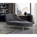  Manufacturer Color_Grey -- Margo Grey Velvet Upholstered Chaise Lounge IMAGE 2