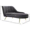  Manufacturer Color_Grey -- Margo Grey Velvet Upholstered Chaise Lounge IMAGE 4