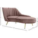  Manufacturer Color_Pink -- Margo Pink Velvet Upholstered Chaise Lounge IMAGE 4