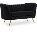  Manufacturer Color_Black -- Meridian Margo Stationary Fabric Loveseat IMAGE 1