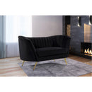  Manufacturer Color_Black -- Meridian Margo Stationary Fabric Loveseat IMAGE 2