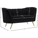  Manufacturer Color_Black -- Meridian Margo Stationary Fabric Loveseat IMAGE 6