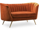  Manufacturer Color_Cognac -- Margo 65" Cognac Velvet Upholstered Loveseat IMAGE 1