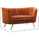  Manufacturer Color_Cognac -- Margo 65" Cognac Velvet Upholstered Loveseat IMAGE 6