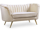  Manufacturer Color_Cream -- Margo 65" Cream Velvet Upholstered Loveseat IMAGE 1