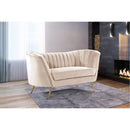  Manufacturer Color_Cream -- Margo 65" Cream Velvet Upholstered Loveseat IMAGE 2