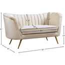 Manufacturer Color_Cream -- Margo 65" Cream Velvet Upholstered Loveseat IMAGE 6