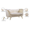  Manufacturer Color_Cream -- Margo 65" Cream Velvet Upholstered Loveseat IMAGE 7