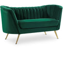  Manufacturer Color_Green -- Margo 65" Green Velvet Upholstered Loveseat IMAGE 1