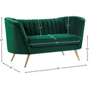  Manufacturer Color_Green -- Margo 65" Green Velvet Upholstered Loveseat IMAGE 6