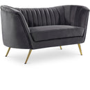  Manufacturer Color_Grey -- Margo 65" Grey Velvet Upholstered Loveseat IMAGE 1