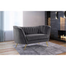  Manufacturer Color_Grey -- Margo 65" Grey Velvet Upholstered Loveseat IMAGE 2