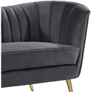  Manufacturer Color_Grey -- Margo 65" Grey Velvet Upholstered Loveseat IMAGE 4