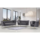 Manufacturer Color_Grey -- Margo 65" Grey Velvet Upholstered Loveseat IMAGE 5