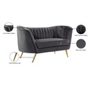  Manufacturer Color_Grey -- Margo 65" Grey Velvet Upholstered Loveseat IMAGE 7