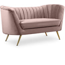  Manufacturer Color_Pink -- Margo 65" Pink Velvet Upholstered Loveseat IMAGE 1