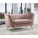  Manufacturer Color_Pink -- Margo 65" Pink Velvet Upholstered Loveseat IMAGE 2