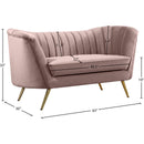  Manufacturer Color_Pink -- Margo 65" Pink Velvet Upholstered Loveseat IMAGE 6