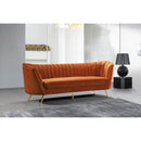  Manufacturer Color_Cognac -- Margo 88" Cognac Velvet Upholstered Sofa IMAGE 2