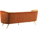  Manufacturer Color_Cognac -- Margo 88" Cognac Velvet Upholstered Sofa IMAGE 3