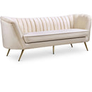  Manufacturer Color_Cream -- Margo 88" Cream Velvet Upholstered Sofa IMAGE 1
