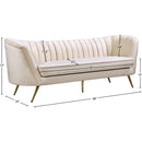  Manufacturer Color_Cream -- Margo 88" Cream Velvet Upholstered Sofa IMAGE 7
