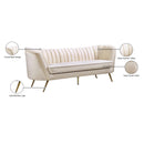  Manufacturer Color_Cream -- Margo 88" Cream Velvet Upholstered Sofa IMAGE 8