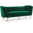  Manufacturer Color_Green -- Margo 88" Green Velvet Upholstered Sofa IMAGE 1